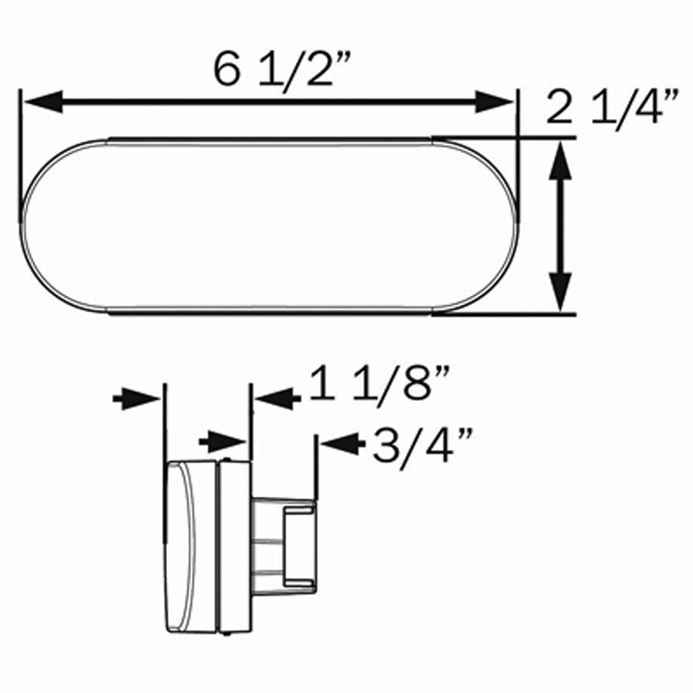 (image for) Trailer Stop/Turn/Tail Light Kit LED 6'' Oval 1 Bulb One Series Dexter/Redneck #STL002RBK