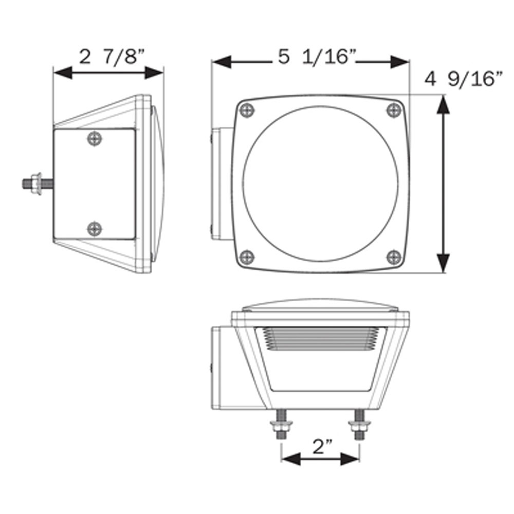 (image for) Trailer Stop/Turn/Tail Light LED 1 Diode Square Left Hand Red Dexter/Redneck #STL009RB
