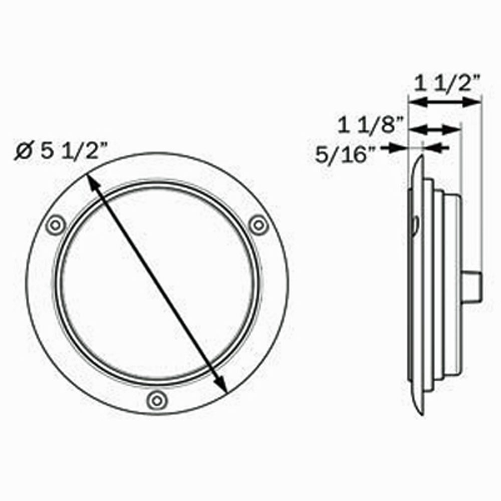 (image for) Trailer Stop/Turn/Tail Light Kit LED 4" Round 21 Diode Red/Clear Dexter/Redneck #STL101RCFBK