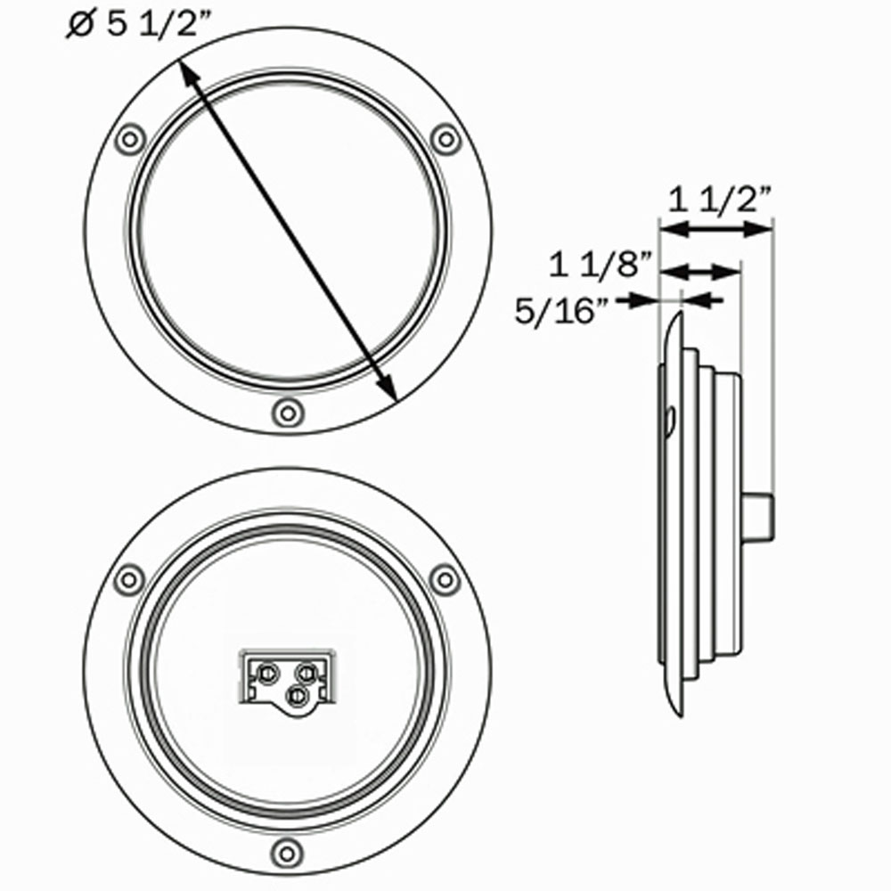 (image for) Trailer Stop/Turn/Tail Light Only LED 4" Round 21 Diode Red Glolight Dexter/Redneck #STL101RFB