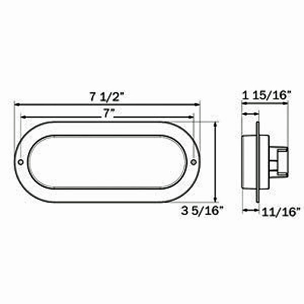 (image for) Trailer Stop/Turn/Tail Light Only LED 6'' Oval 22 Diode Red Glolight Dexter/Redneck #STL111RFB