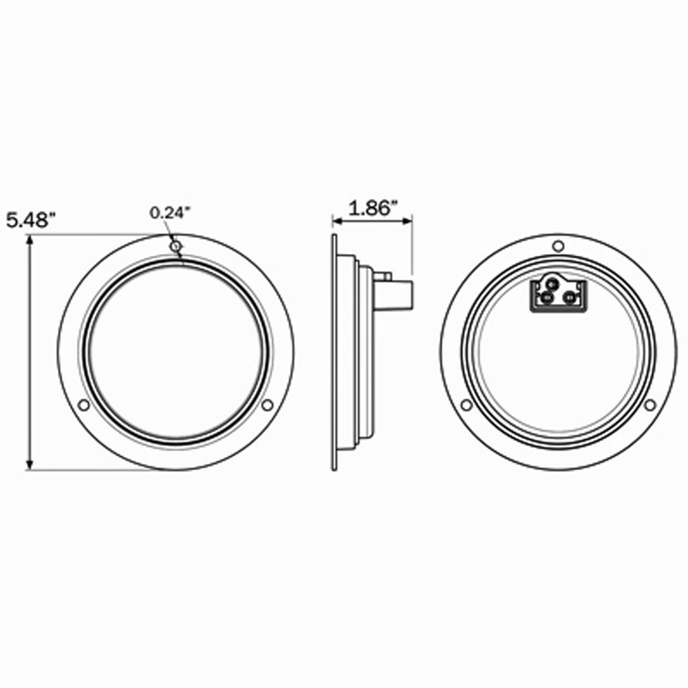 (image for) Trailer Stop/Turn/Tail Light Kit LED 4" Round Standard Red Dexter/Redneck #STL13RFBK