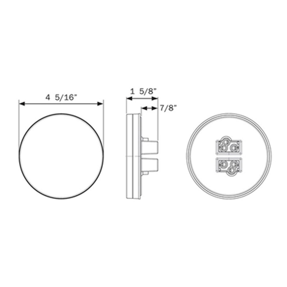(image for) Trailer Stop/Turn/Tail/Backup Light Kit LED 16 Bulb 4'' Round Red Fusion Dexter/Redneck #STL201RBK