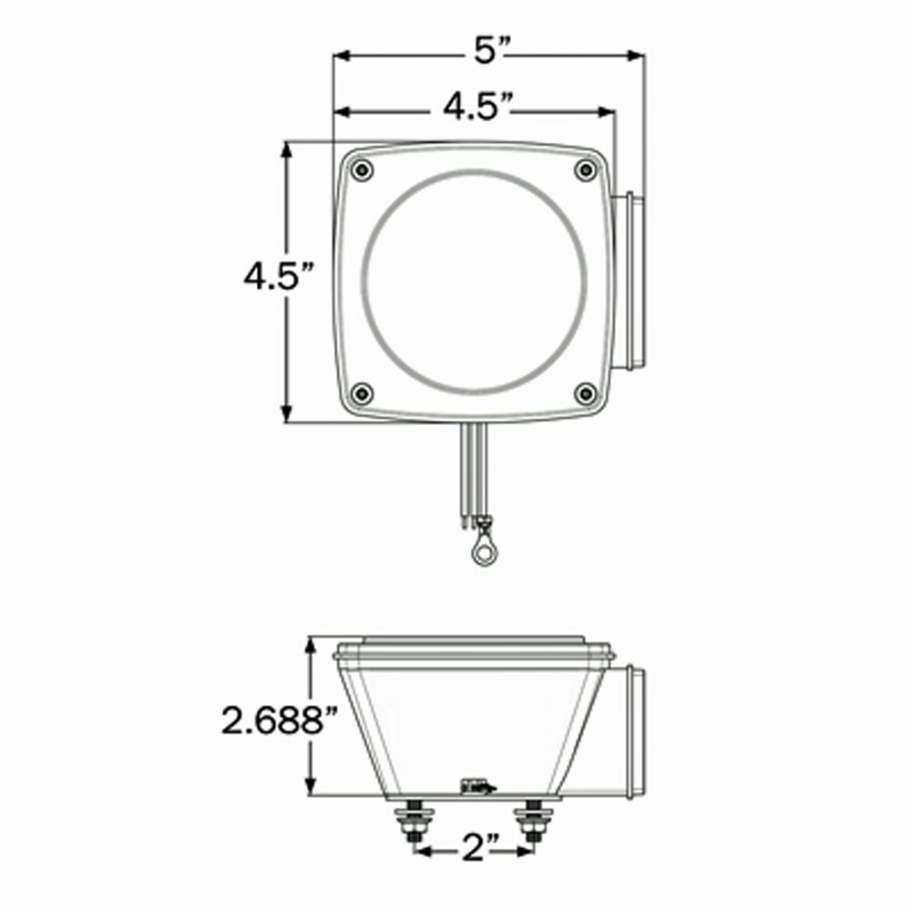 (image for) Trailer Stop/Turn/Tail Light Only LED 7 Diode Standard Right Hand Red Dexter/Redneck #STL38RB