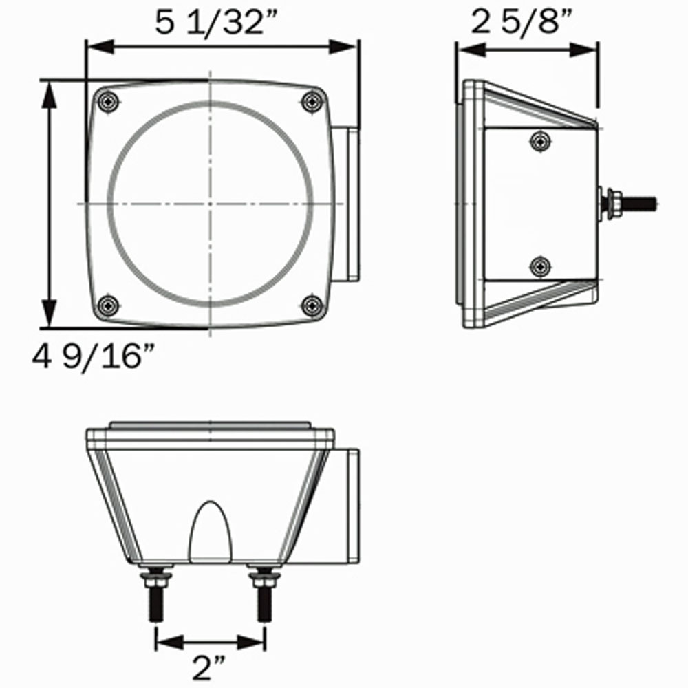 (image for) Trailer Stop/Tail/Turn Light Kit LED 5" Oval Red Stud Mount Dexter/Redneck #TLL190RK