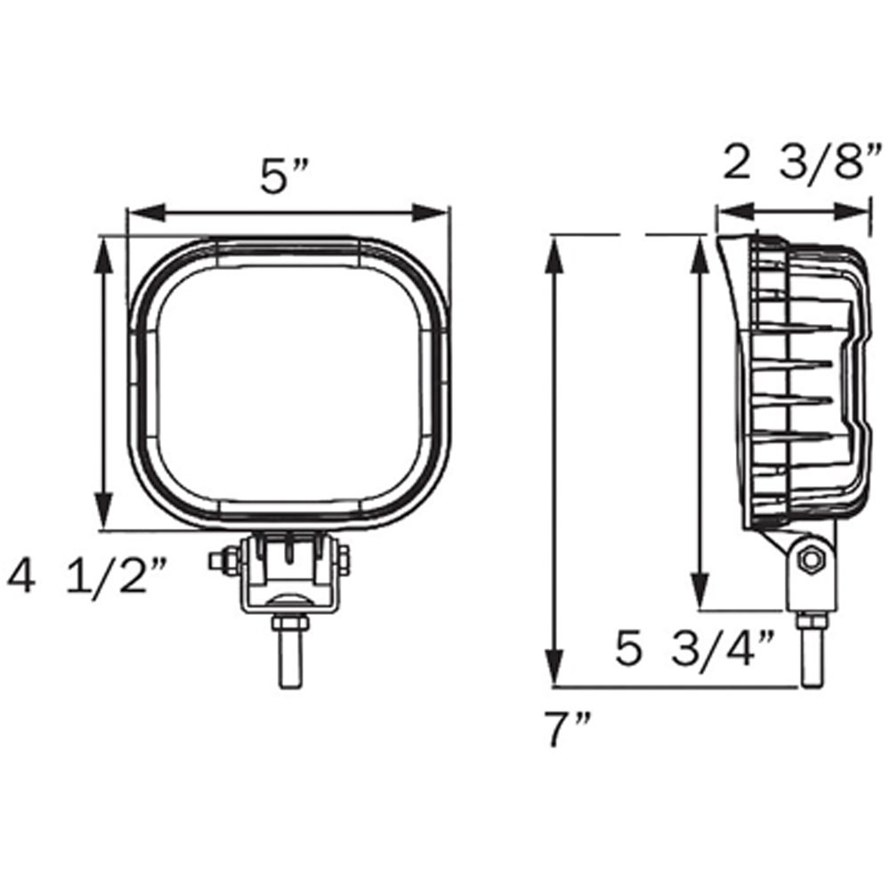 (image for) Tractor Work Light LED Flood Beam 4" X 6" Rectangular 9 Diode Dexter/Redneck #TLL46CFB