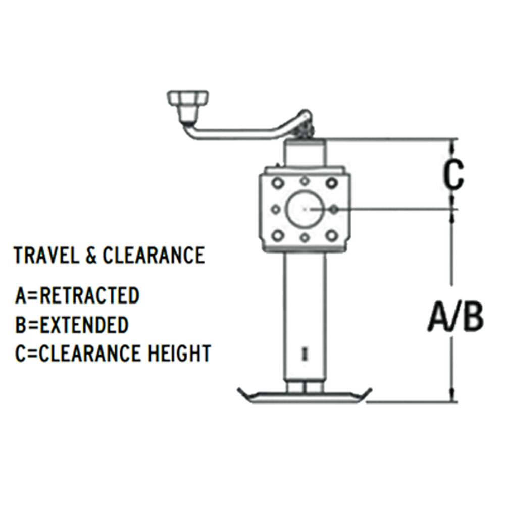 (image for) Bulldog Trailer Swivel Jack 2,000 lb. Top Wind Dexter/Redneck #171401