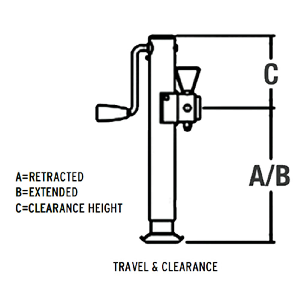(image for) Trailer Pipe Mount Jack 7,000 lb. Top Wind Dexter/Redneck #198100