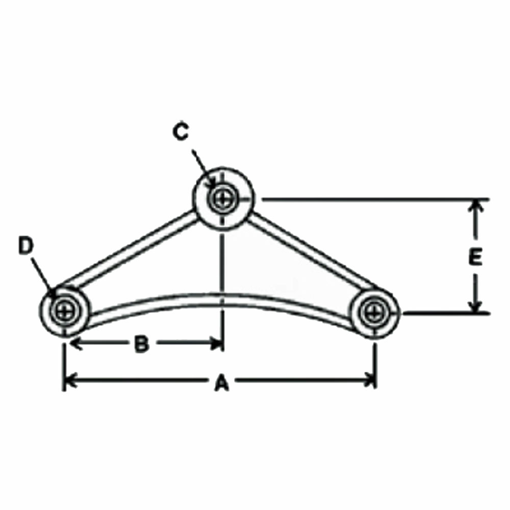 (image for) Trailer Multi-Axle Suspension 1 3/4" Double Eye Spring Equalizer Curved 6 1/4" Spring Hole Centers Dexter/Redneck #A2252CB