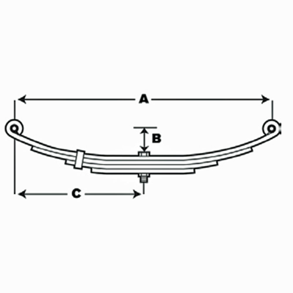 (image for) Trailer Double Eye Spring 2250 LB 6 Leaf 26" X 1 3/4" Dexteer/Redneck #PR626
