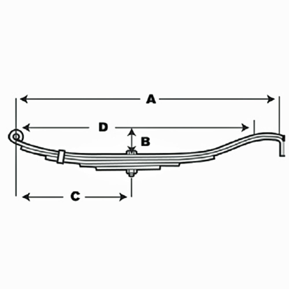 (image for) Trailer Slipper Spring 1000 LB 2 Leaf 30 1/4" X 1 3/4" Dexter/Redneck #WID2