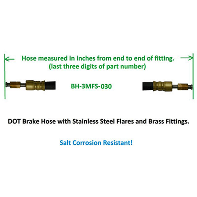 (image for) Trailer Dot Brake Hose 30" Dexter/Redneck #034-BH-3MFS-030