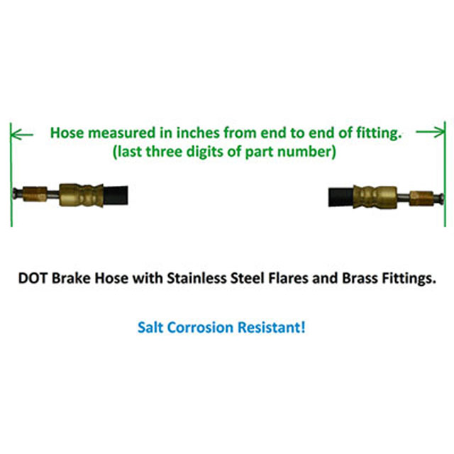 (image for) Trailer Dot Brake Hose 54" Dexter/Redneck #034-BH-3MFS-054