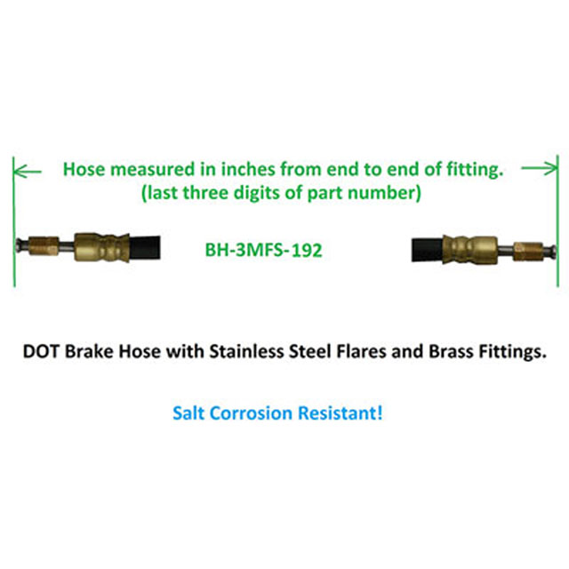 (image for) Trailer DOT Brake Hose 192" Dexter/Redneck #034-BH-3MFS-192