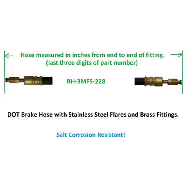 (image for) COPY Trailer DOT Brake Hose 228" Dexter/Redneck #034-BH-3MFS-228