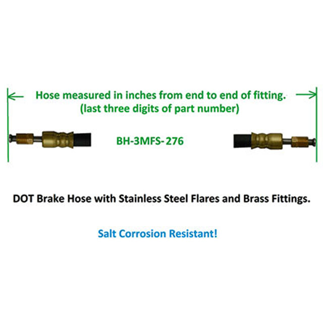 (image for) Trailer DOT Brake Hose 276" Dexter/Redneck #034-BH-3MFS-276