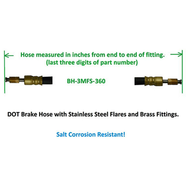 (image for) Trailer DOT Brake Hose 360" Dexter/Redneck #034-BH-3MFS-360