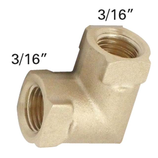 (image for) Trailer Forged Brass L Coupling 1/8" ID 3/16" FIF Kodiak/Dexter #034-BH-L-3FIF