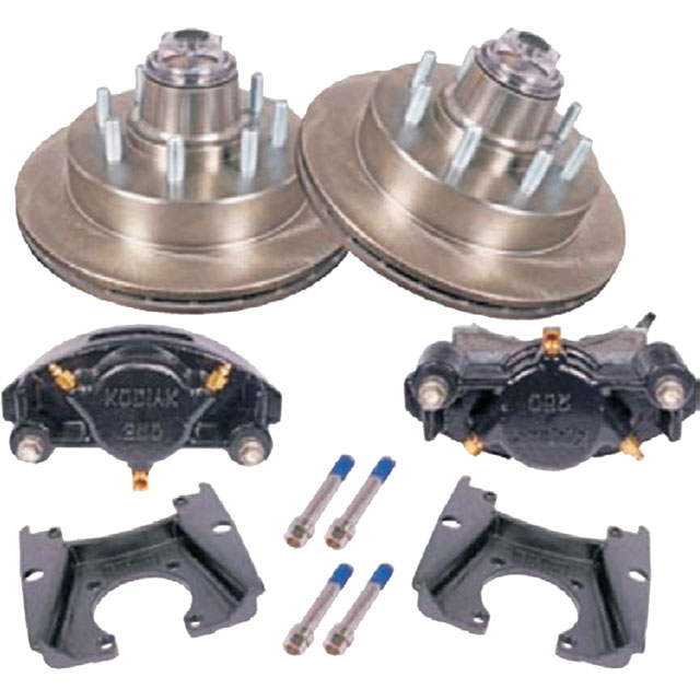 (image for) Trailer Hydraulic Disc Brake Kit Raw/E-Coat 13" Integral Rotor 9/16" Studs 8k Al-Ko Axle Kodiak/Dexter #K71-2H-133-8A-9-REE