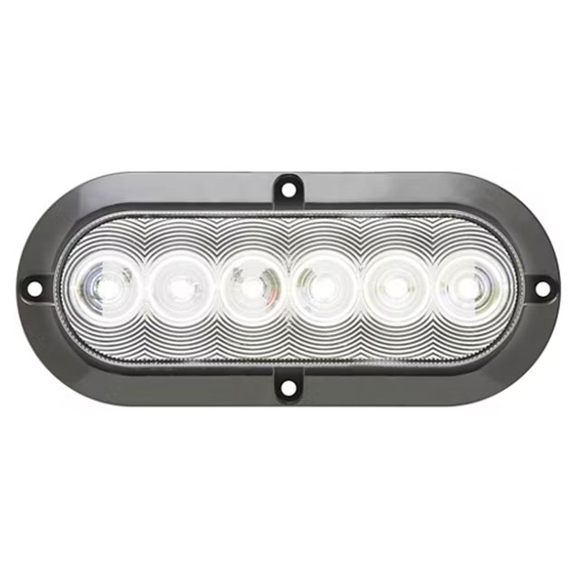(image for) Trailer Back Up Light LED 6" Oval 6 Diode Flange Mount DOT Compliant Clear Fleet Dexter/Redneck #BUL12CFB