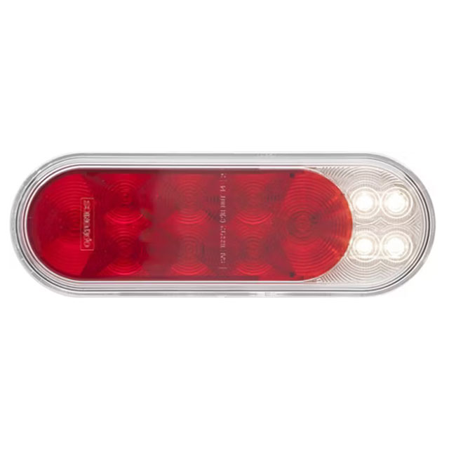(image for) Trailer Stop/Turn/Tail/Bkup Light Only LED 6'' Oval 16 Bulb Red Fusion Dexter/Redneck #STL211RB