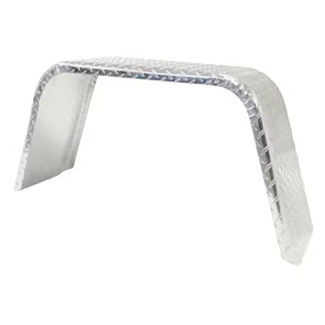 (image for) Trailer Fender Jeep Square Break Single Axle Aluminum Tread Plate 16" Tire 16.5" Tall Dexter/Redneck #2607-3AT