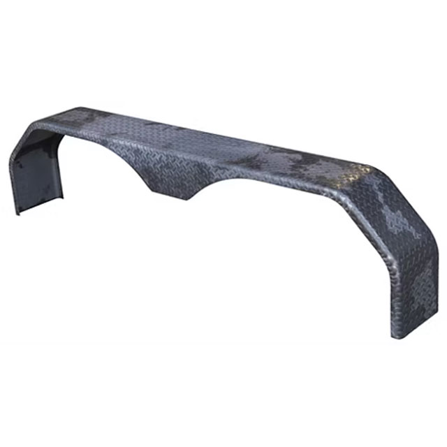 (image for) Trailer Fender Jeep Double Square Brake Teardrop Tandem Axle Steel Tread Plate 9" Wide Dexter/Redneck #2690-21T