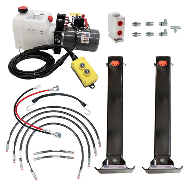 (image for) Trailer Jack Powerhoist Hydraulic With Pump Tandem Kit 12,000 lbs. Dexter/Redneck #PJD-12-20-K