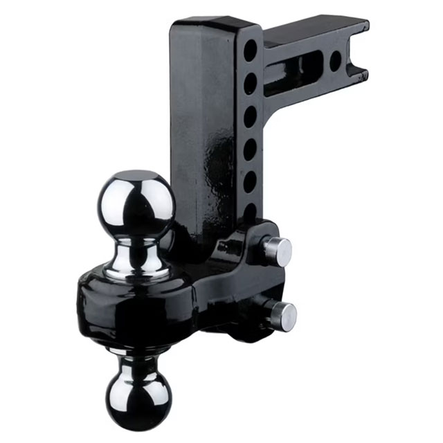 (image for) Trailer Receiver Hitch Ball-Mount Flash 6" Drop Steel Adjustable Channel Dual-Ball 2" Shank Dexter/Redneck #49-00-5600