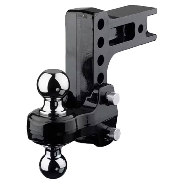 (image for) Trailer Receiver Hitch Ball-Mount Adjustable Channel Flash 6" Drop Steel Dual-Ball 2.5" Shank Dexter/Redneck #49-00-5625