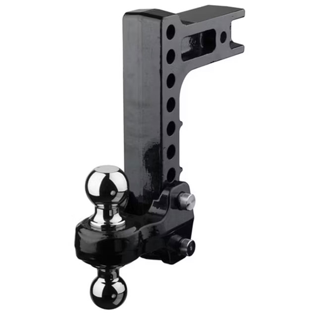 (image for) Trailer Receiver Hitch Ball-Mount Adjustable Channel Flash 10" Drop Steel Dual-Ball 2" Shank Dexter/Redneck #49-00-5900
