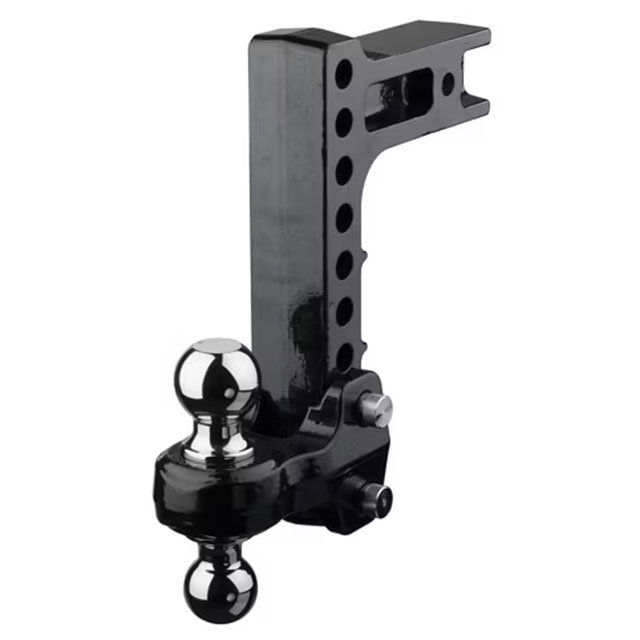 (image for) Trailer Receiver Hitch Ball-Mount Adjustable Channel Flash 10" Drop Steel Dual-Ball 2.5" Shank Dexter/Redneck #49-00-5925