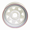 17-142-7 Steel Spoke Trailer Wheel 5 On 4.5" White 14” x 5.5”