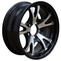 Trailer Wheel Aluminum SA001 5 On 4.5" Bolt Pattern Black Lip 12 X 4" Dexter/Redneck #WH124-545A-SA001BL