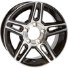 WH1455-5A-PNNB Aluminum Trailer Wheel 5 On 4.5" Black 14" X 5.5"