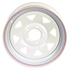 WHI155-5475WS Steel Spoke Trailer Wheel 5 On 4.75" White 15 x 5"